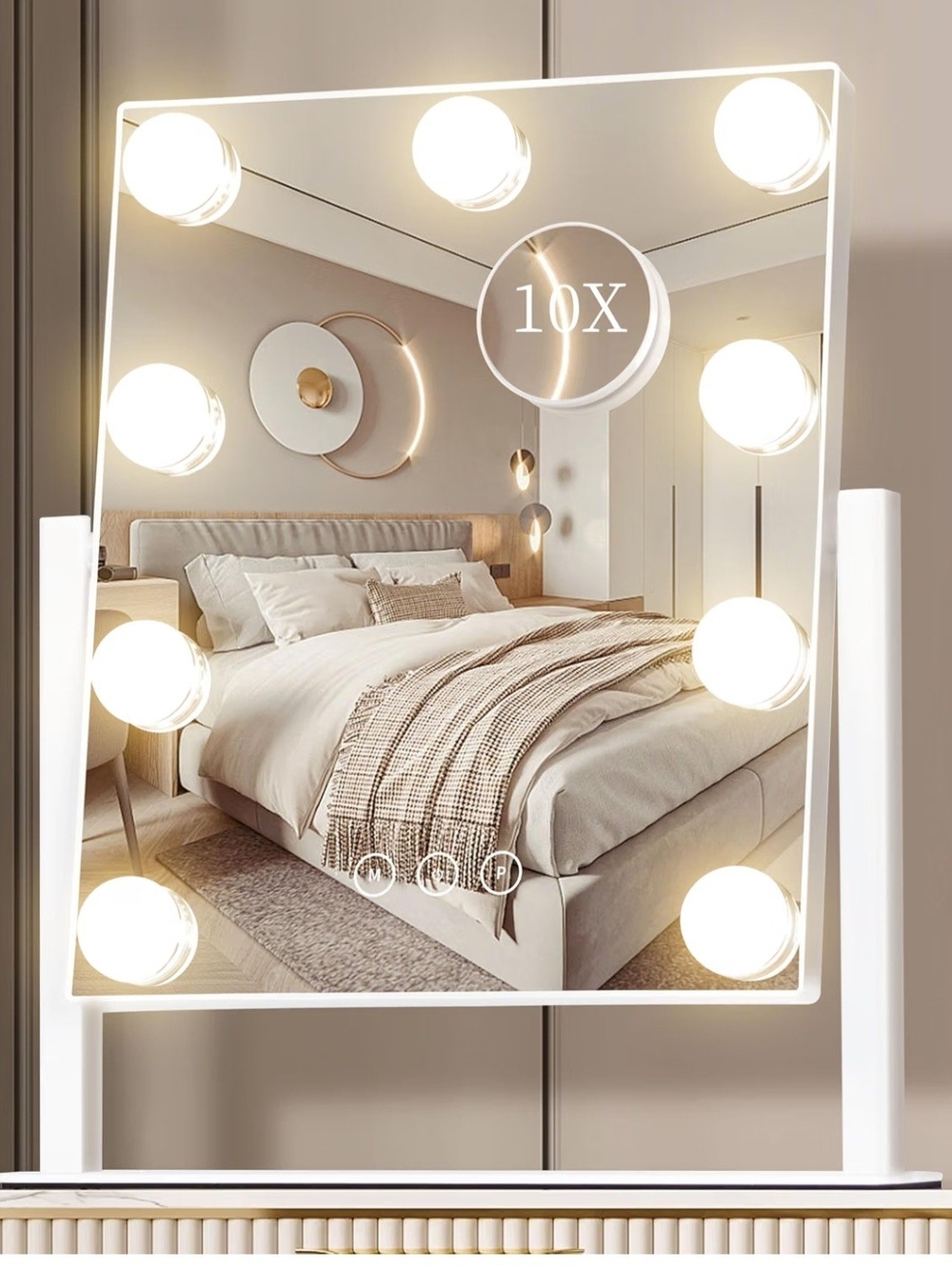 Vanity Hollywood LED Lighted Mirror in White
